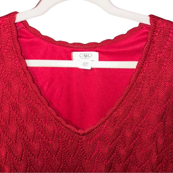 Cato Red V-Neck Sweater - Picture 2 of 5